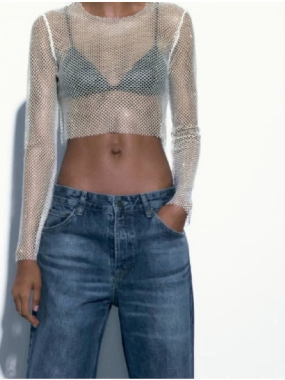 Zara sheer metallic